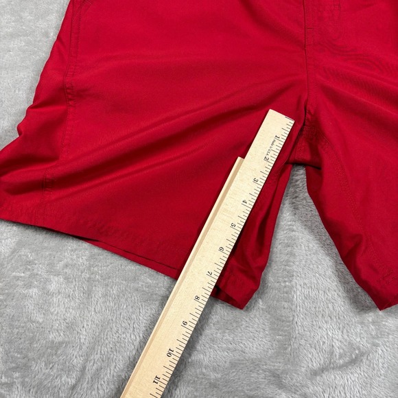 Vintage Nike Swim Shorts Men Small Red Black Silver Tag Board Trunks Embroidered - Picture 12 of 12